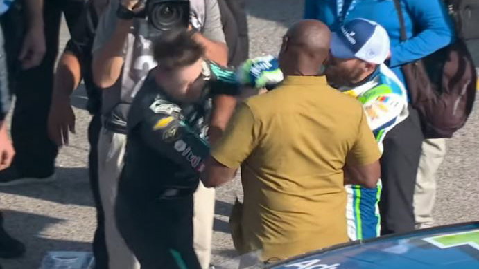 Ross Chastain, Noah Gragson Fight Punch at Kansas